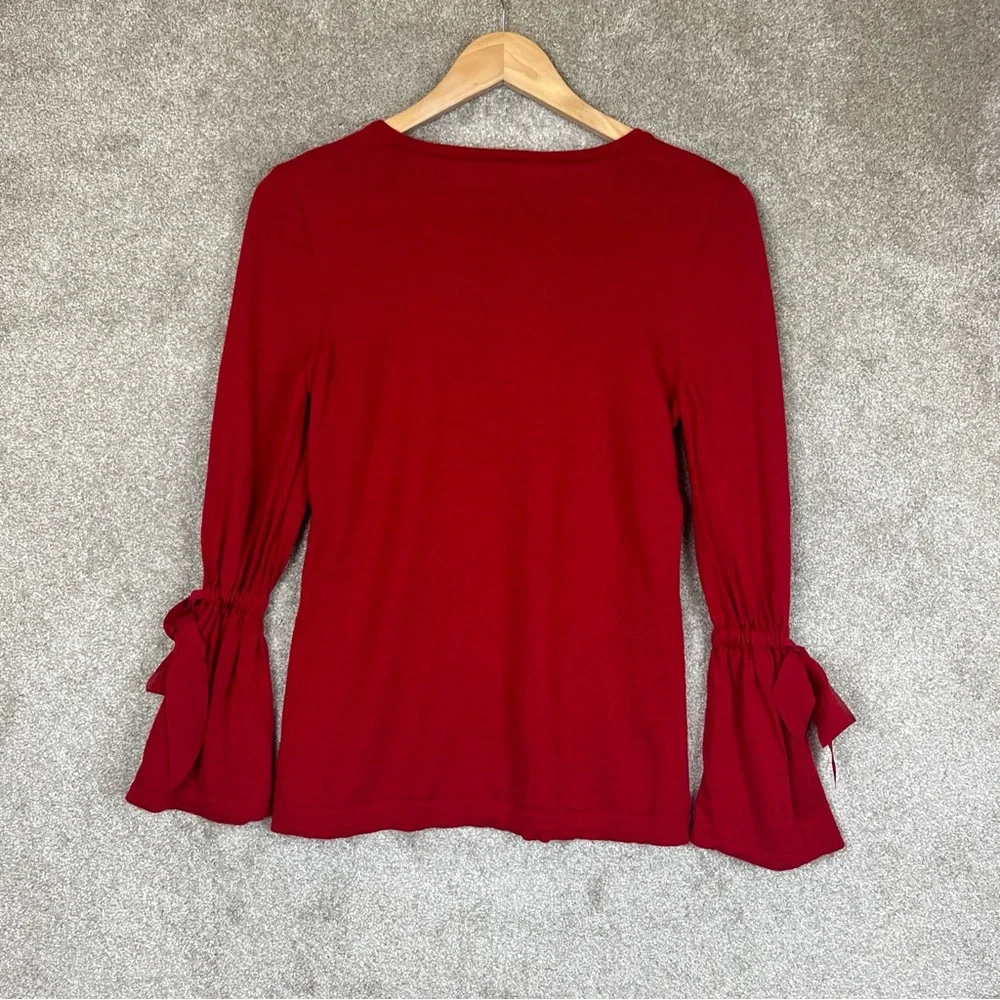 RSVP by Talbots Sweater Womens Medium Petite Red Merino Wool Pullover- 1446* - Picture 2 of 10